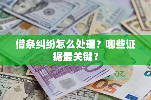 济南借条纠纷怎么处理？哪些证据最关键？