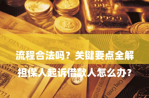 济南

担保人起诉借款人怎么办？流程合法吗？关键要点全解析